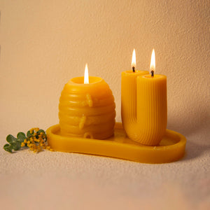 
                  
                    Wild Nectar Beeswax Candle - Large Beeswax Candle Plate - Wild Nectar Honey
                  
                