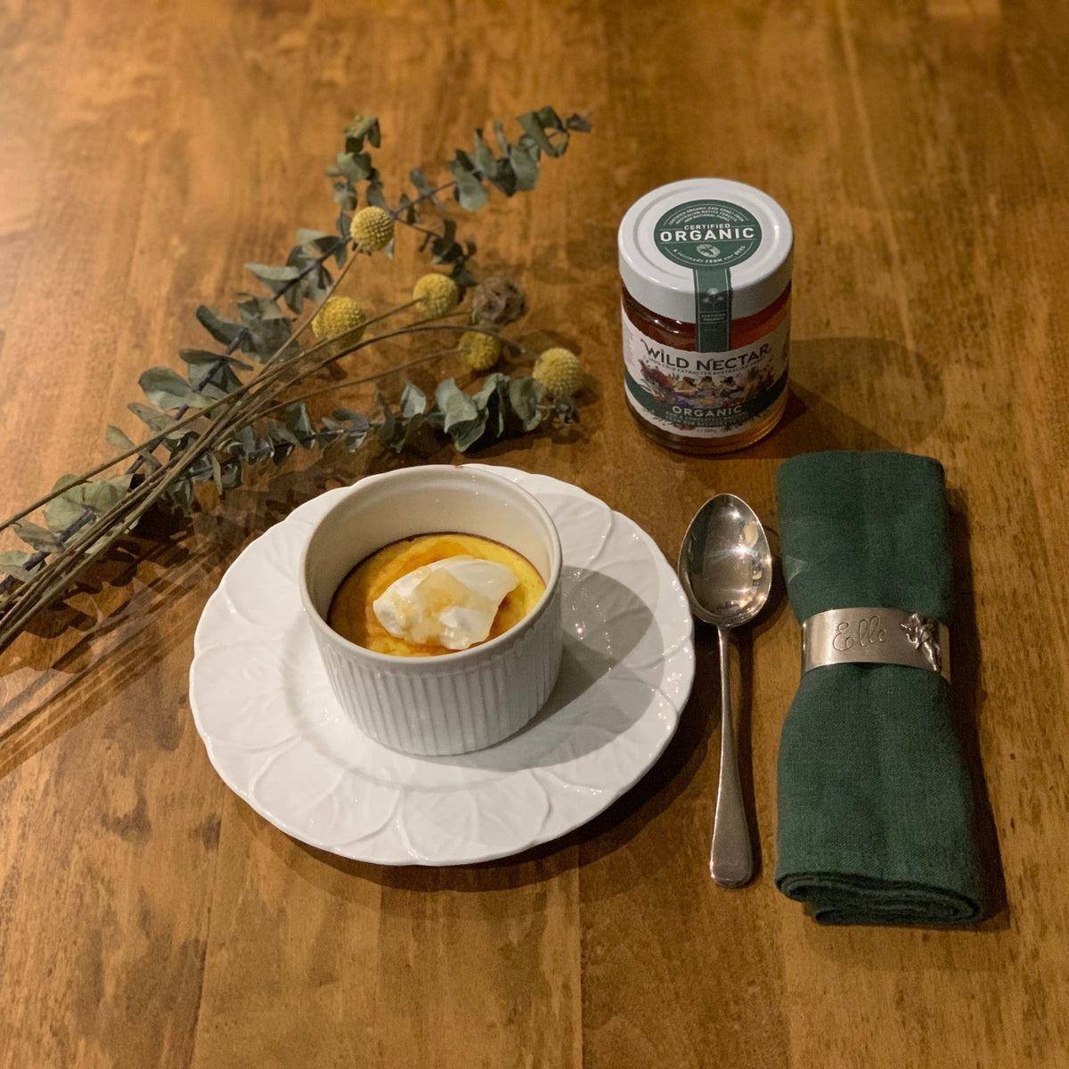 Honey, Polenta and Buttermilk Ricotta Pudding Wild Nectar Honey