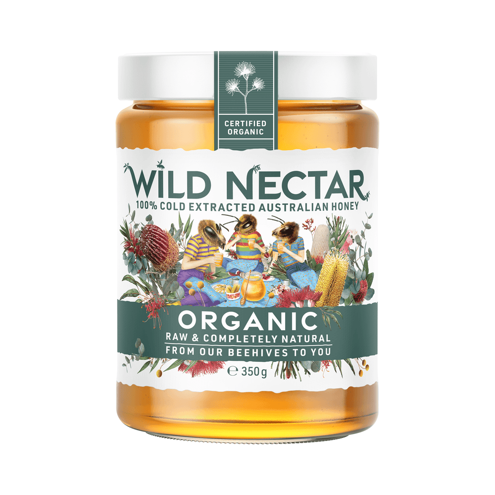 Organic Australian Honey - 350g Jar - Wild Nectar Honey